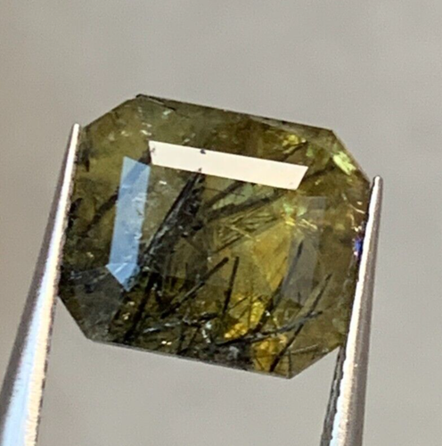 5.3 Ct Natural Rutile Sphene/Titanite Emerald cut Loose Gemstone @Pakistan. - Picture 8 of 9