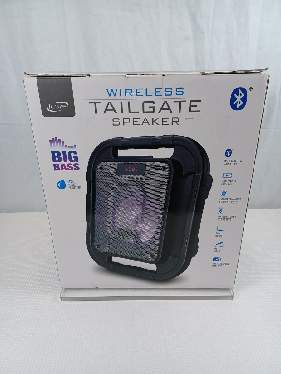 iLive Tailgate Indoor/Outdoor BT Wireless Waterproof Speaker, FM