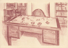 23-30A) CARTOLINA CASA DEL MANZONI LA SCRIVANIA NELLO STUDIO MILANO