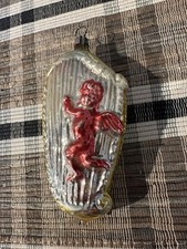 Vintage Christmas Mercury Glass Pink, Silver, Gold West Germany Harp w/Angel
