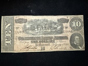 CONFEDERATE STATES OF AMERICA $10 BANK NOTE - NT1674