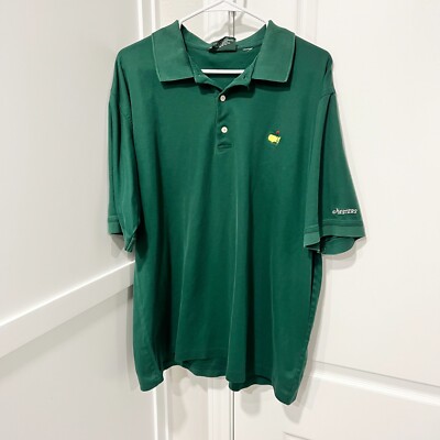 Masters Golf Shirt Mens XL Green Two Ply Mercanized Cotton S/S Augusta National