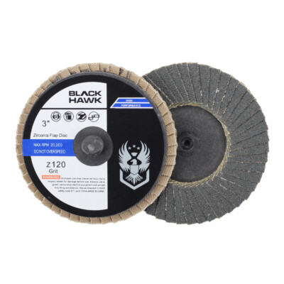 100 Pack - 3'' Mini Flap Discs 120 Grit Quick Change Sanding Roloc Style Type R