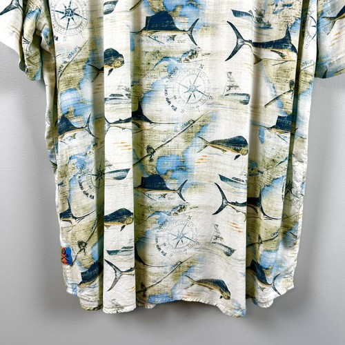 Camisa Barbacoa Margaritaville XL Para Hombres Jimmy Buffett Botón Pez Espada MahiMahi Pesca - Imagen 10 de 20