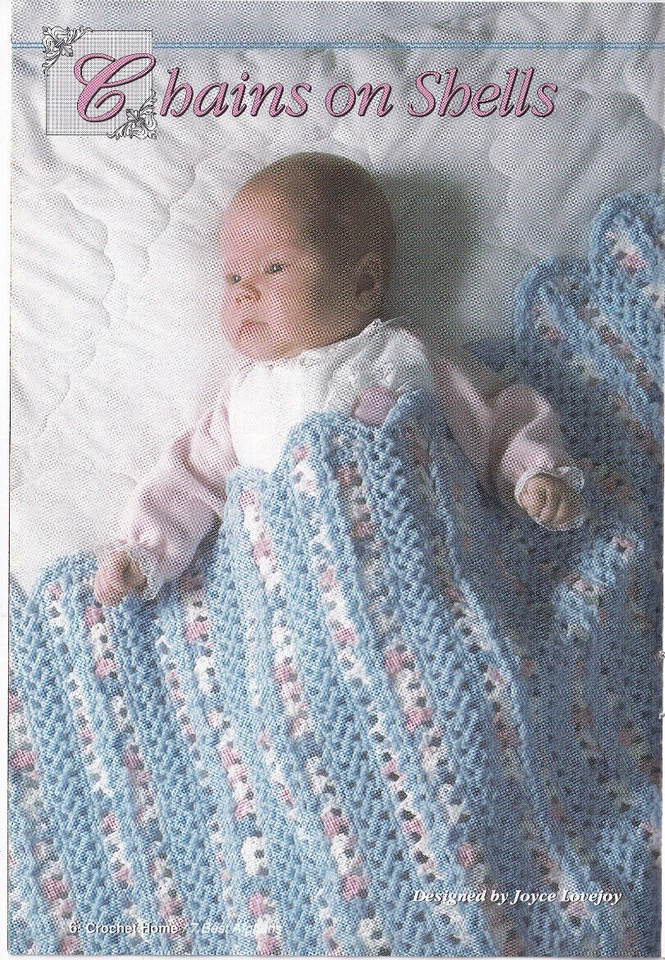 7 Best Afghans Crochet Home Pattern Book Fans Rose Shells Panda Popcorn Ripple - Image 2 of 4