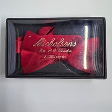 Michelson London All Silk Red Bow Tie Tuxedo Pretied in Box