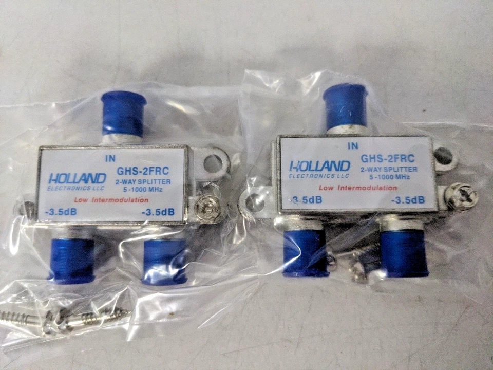 LOT OF 2 HOLLAND GHS-2FRC 2-WAY SPLITER 5-1000 MHz 3.5dB - Image 2 of 3