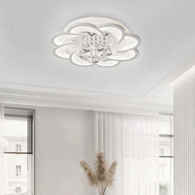 Modern Led Chandelier Flower Ceiling Light Flush Mount Lamp Living Room Bedroom