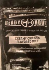 ready hour emergency Survival food 25 yr shelf life creamy chicken flavored rice