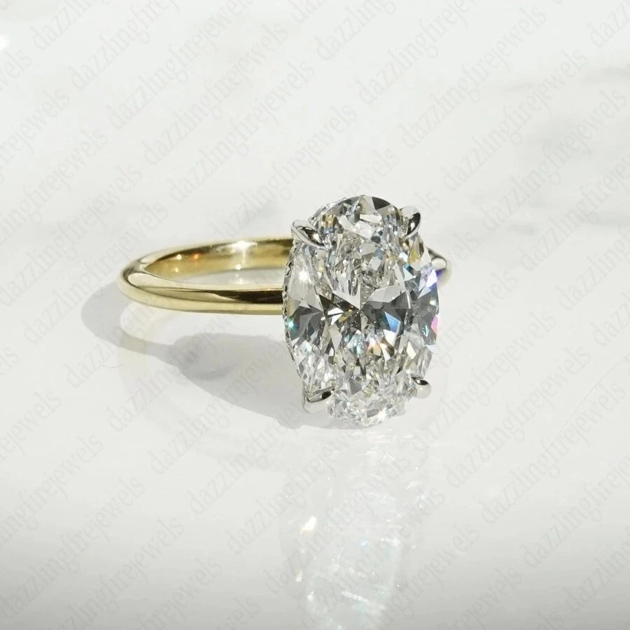 IGI 3.40Ct E VS1 Oval Cut Lab Grown Diamond Engagement Ring In 14K Two-tone Gold - Image 3 of 4