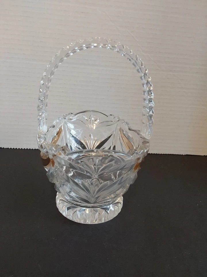 Vintage Anna Hutte - Bleikristall "Brautkorb" mit Blattgold Akzent - Bild 2 von 4