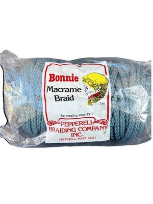 New Vintage Bonnie Macrame Braid Cord Pepperell  Craft Rope 6mm 100 Yds Blue  