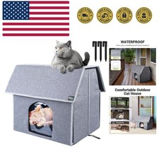 Outdoor Cat House, Large Weatherproof Cat Houses for Outdoor Cats, Insulated ...