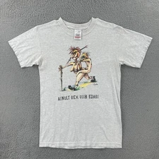 Vtg Screen Stars By Fruit Of The Loom S Gray Shirt 90s Estonian Funny Sex Tee