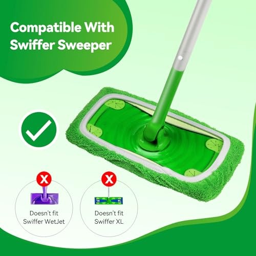 10 Pack Reusable Wet Pads Refill Mop Pads Compatible with Swiffer Sweeper Mops - Picture 3 of 7
