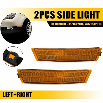 2x For 2007-2010 Lincoln MKX Front Bumper Side Marker Light Reflector Amber EOA