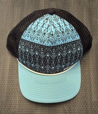 Patagonia Fishing Fish Trout Aztec Trucker Hat Blue Snapback Adjustable Cap