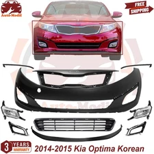 Front Bumper Cover Fascia & Grille Assembly Kit for 2014-2015 Kia Optima Korean