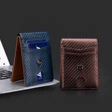 Leather Bifold Billfold Wallets Purse Clutch For Men RFID Blocking Slim Wallet