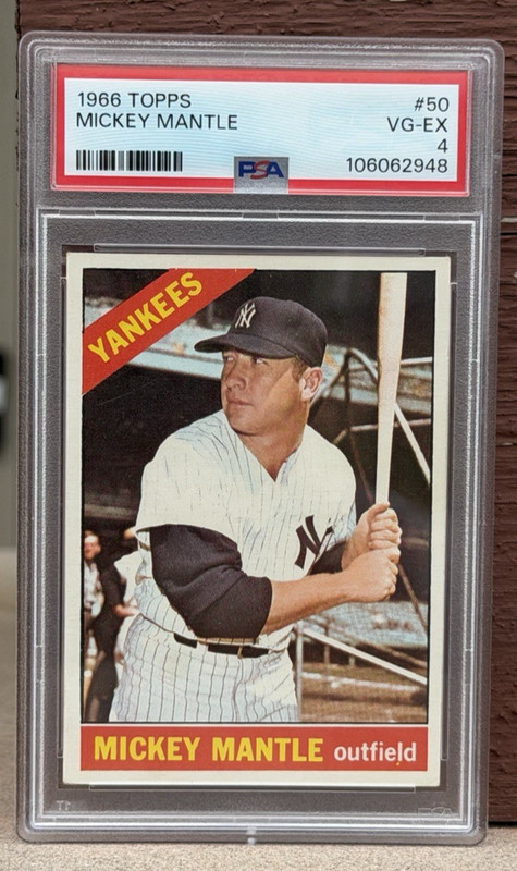 1966 Topps #50 Mickey Mantle PSA 4 - Centered High Eye Appeal - New York Yankees