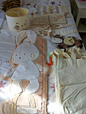 Zeddy and parsnip baby curtains with tie backs Clock pictures lampshade Job Lots