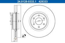 Bremsscheibe ATE 24.0128-0333.1 für MERCEDES-BENZ NISSAN RENAULT