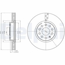 Image of BRAKE DISC DELPHI BG4330C FRONT AXLE FOR SEAT,SKODA,VW