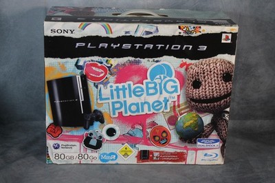 PS3 - Konsole 80GB #schwarz + Little Big Planet + Original Pad + Zub. mit OVP