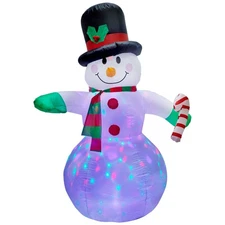 6 FT Christmas Inflatable Snowman, Christmas Blow up Decoration with Rotating LE