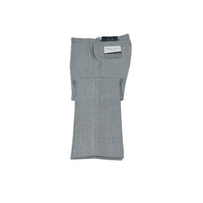 Perry Ellis Portfolio Men's Slim-Fit Flat Front Twill Pants - Light Grey-30x32