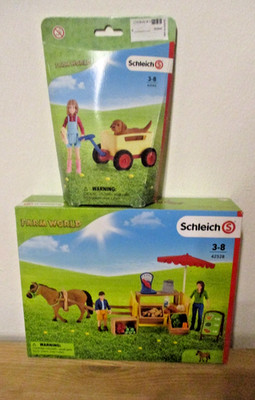 Schleich Farm World 42528 Marktstand + 72160 Picknick mit kleinen Haustieren NEU