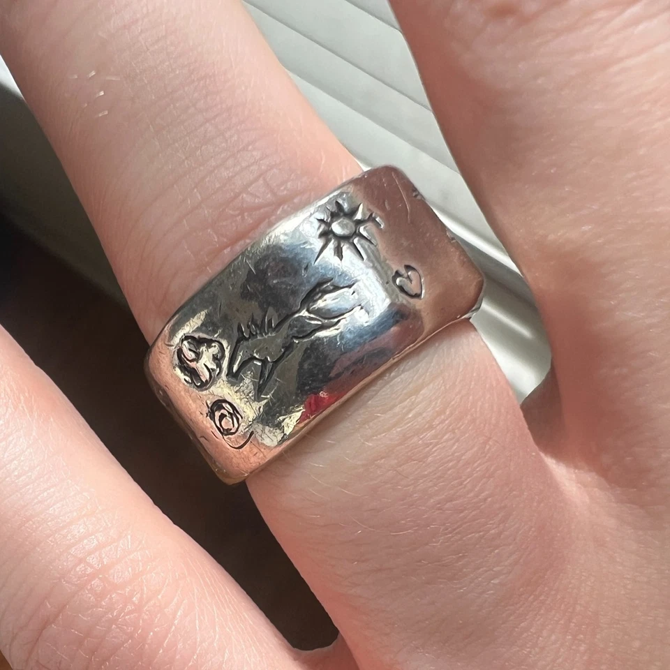Anillo de fuerza de plata esterlina Jes Maharry ~8 Sundance árbol caballo joyería artesanal Foto 3 de 4
