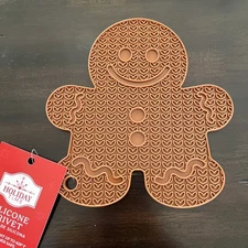 New Holiday Time Christmas Gingerbread Man Silicone Trivet