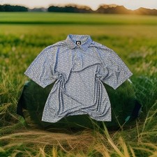 FOOTJOY Blue White Floral Ss Performance Polo Shirt Golf Jersey Men's Size XL