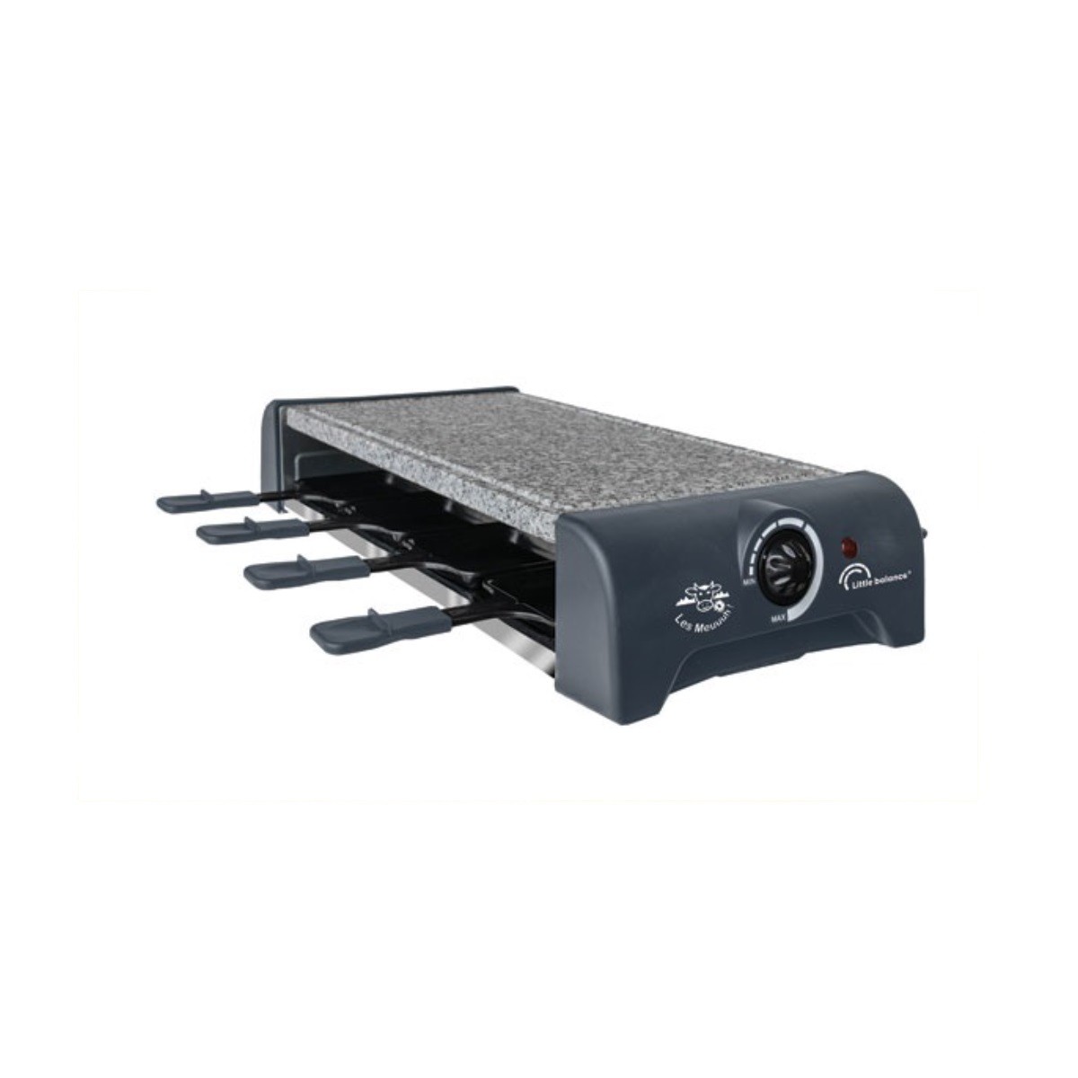 Appareil à raclette 1300w Little Balance 8 personnes 8751 et pierre à griller noire