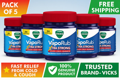 Vicks VapoRub Xtra Strong 50 ml × 5 | Cold Cough Relief Balm | Free Shipping USA