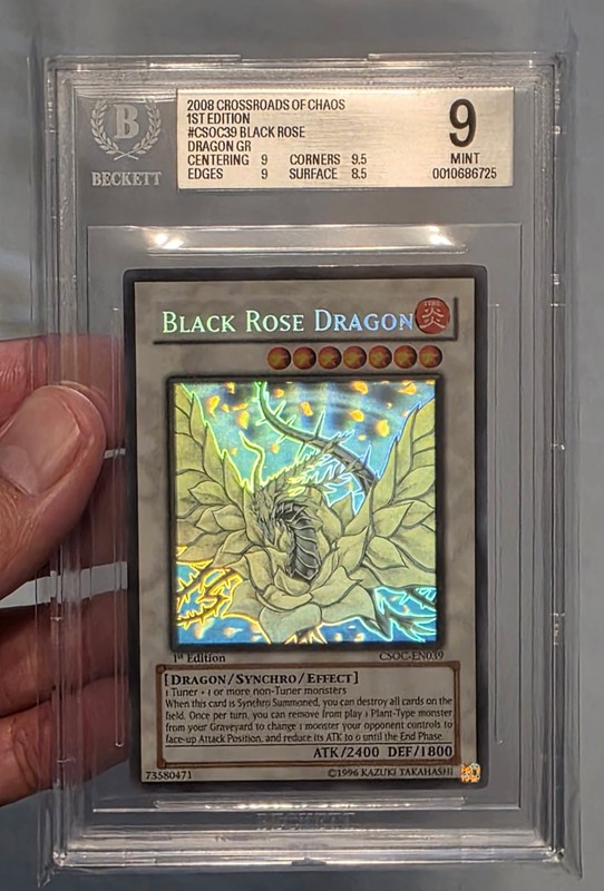 2008 Yu-Gi-Oh! CSOC 1st Edition Ghost Rare #EN039 Black Rose Dragon BGS 9