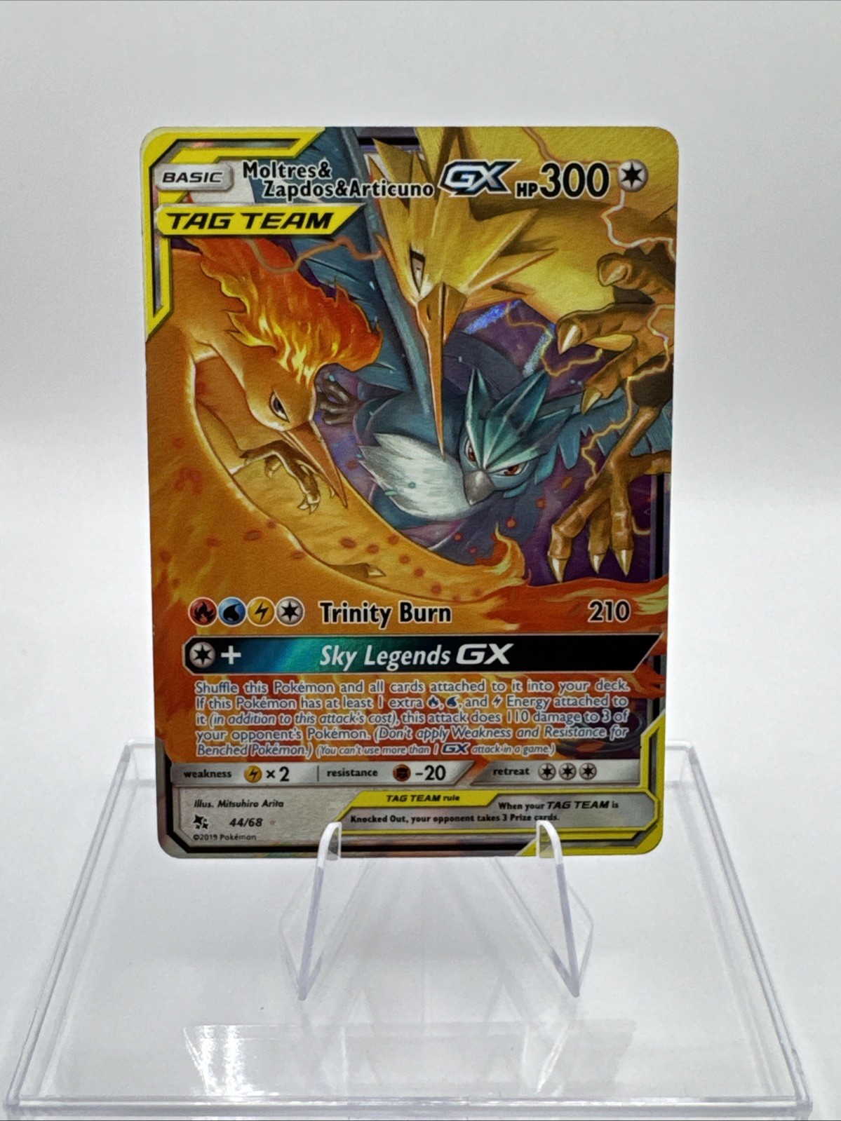 Pokemon TCG - Moltres & Zapdos & Articuno GX 44/68 Hidden Fates LP