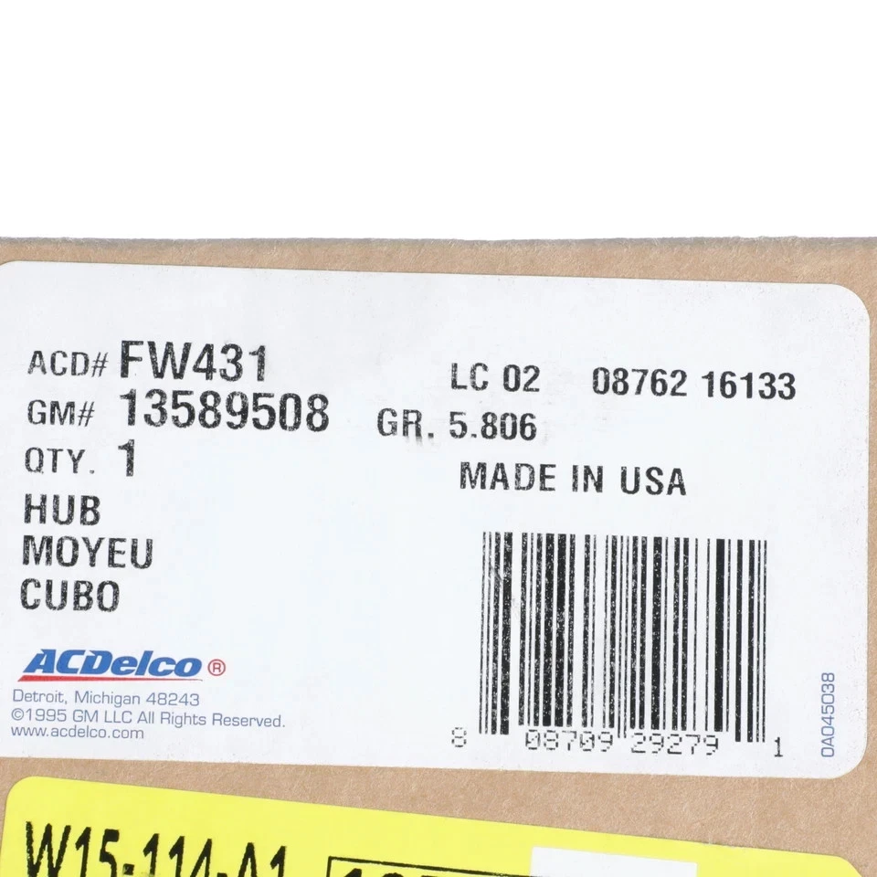 Conjunto de cojinete de cubo de rueda delantera nuevo OEM 13589508 GM 2010-2016 Cadillac SRX Foto 4 de 4