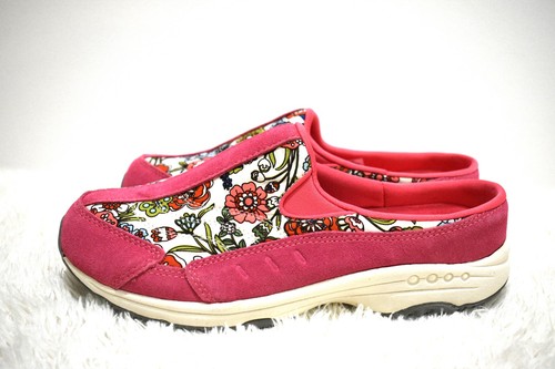 NEW Easy Spirit 10 M ES TravelTime Slip On Comfort Clogs Mules Pink Floral