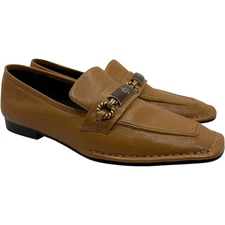 Tory Burch Women Perrine Square Toe Loafer Shoes In Caramel Corn Size 7