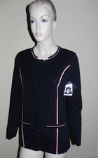 Misook Black/trs Coral Zip Front Texture Jacket S