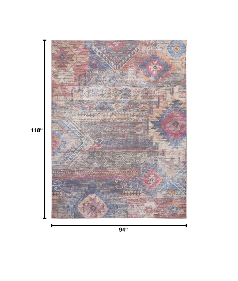 Nicole Curtis Lavable a Máquina Serie 1 Vintage Multicolor 7'10" x 9'10" Área... Foto 3 de 4