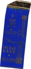 Hotel Ritz, San Francisco, California, Newly Renovated Vintage Matchbook Cover