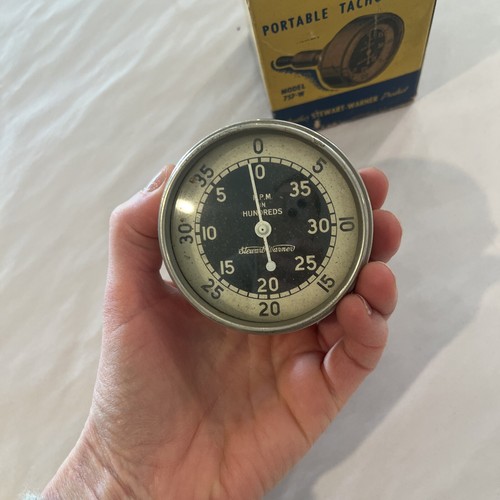 1940s Stewart Warner Portable Tachometer Model 757-W Original Box Rotary Speeds - Picture 9 of 9