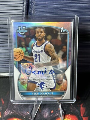 2022-23 Bowman U Femi Odukale 1st Bowman Auto refractor Seton Hall 104/499 