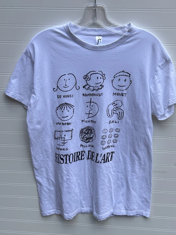 Histoire De L’Art History Of Art Paris France T Shirt M Rare Dali Picasso Monet - Image 2 of 4