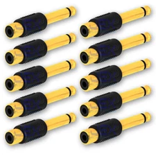 10X Gold Plated Female RCA to male 1/4" jack speaker adapter Conenctor LOT