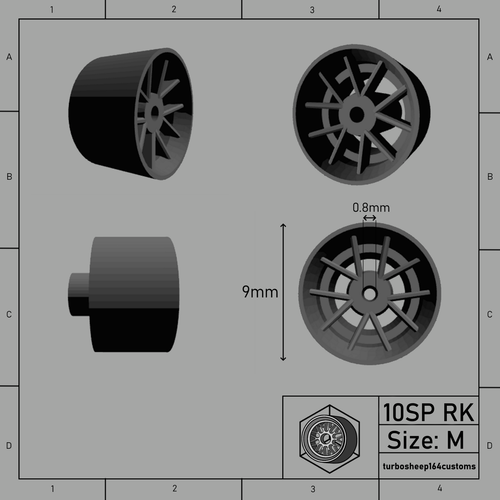 Custom 1/64 Scale Alloy Wheels Tyres - 3D Printed for Hot Wheels Size - Medium - 第 24/37 張圖片