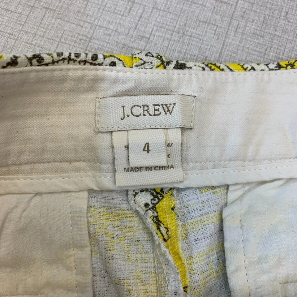 Pantalones Cortos Chinos J.Crew 3" Para Mujer 4 Amarillos Antiguos Cachemira Frente Plano Elastizados Informales Foto 3 de 4